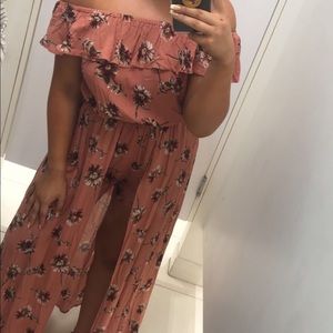 Pink Floral Dress with shorts